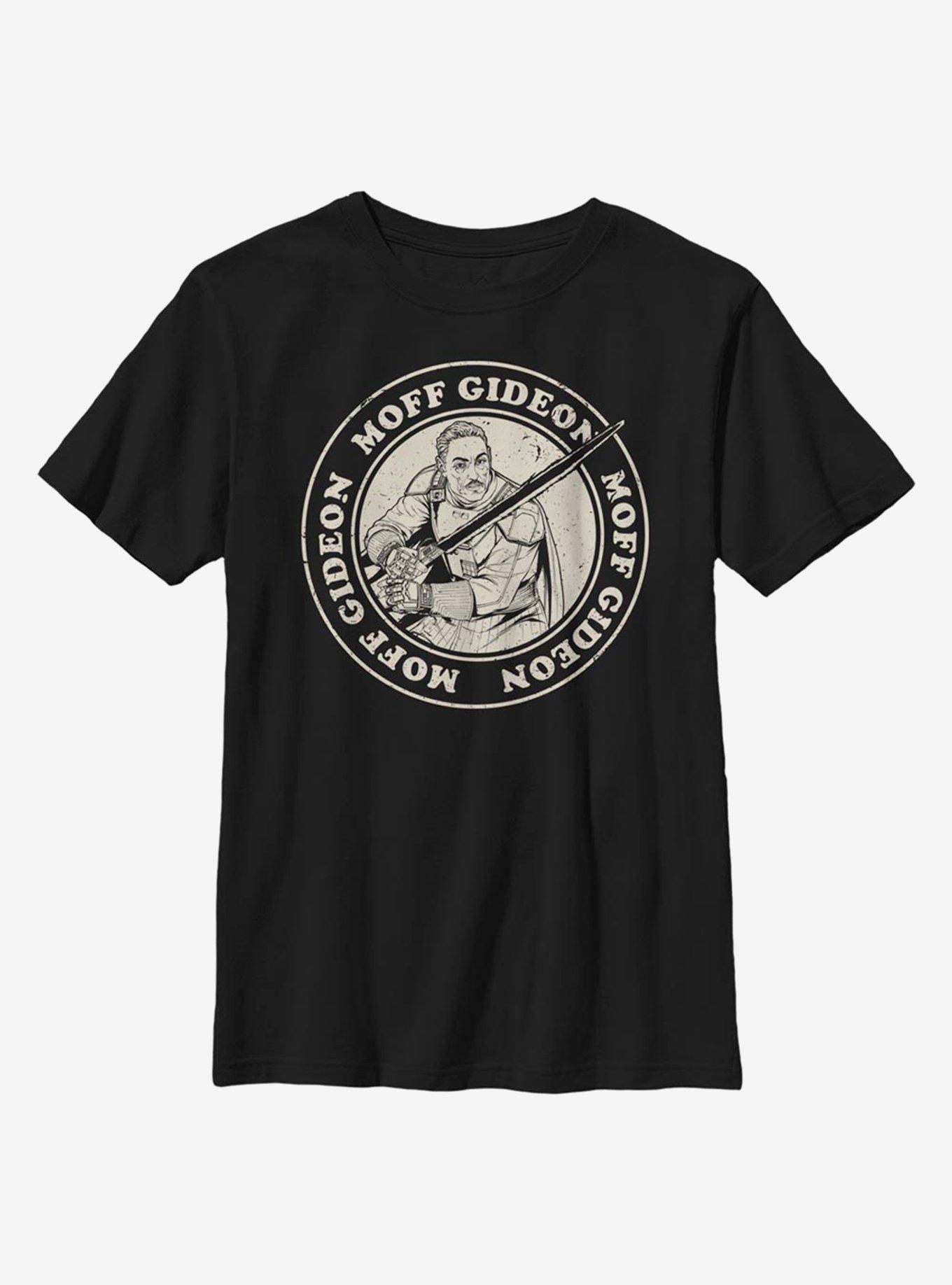 Star Wars The Mandalorian Moff Gideon Circle Youth T-Shirt, BLACK, hi-res view 1