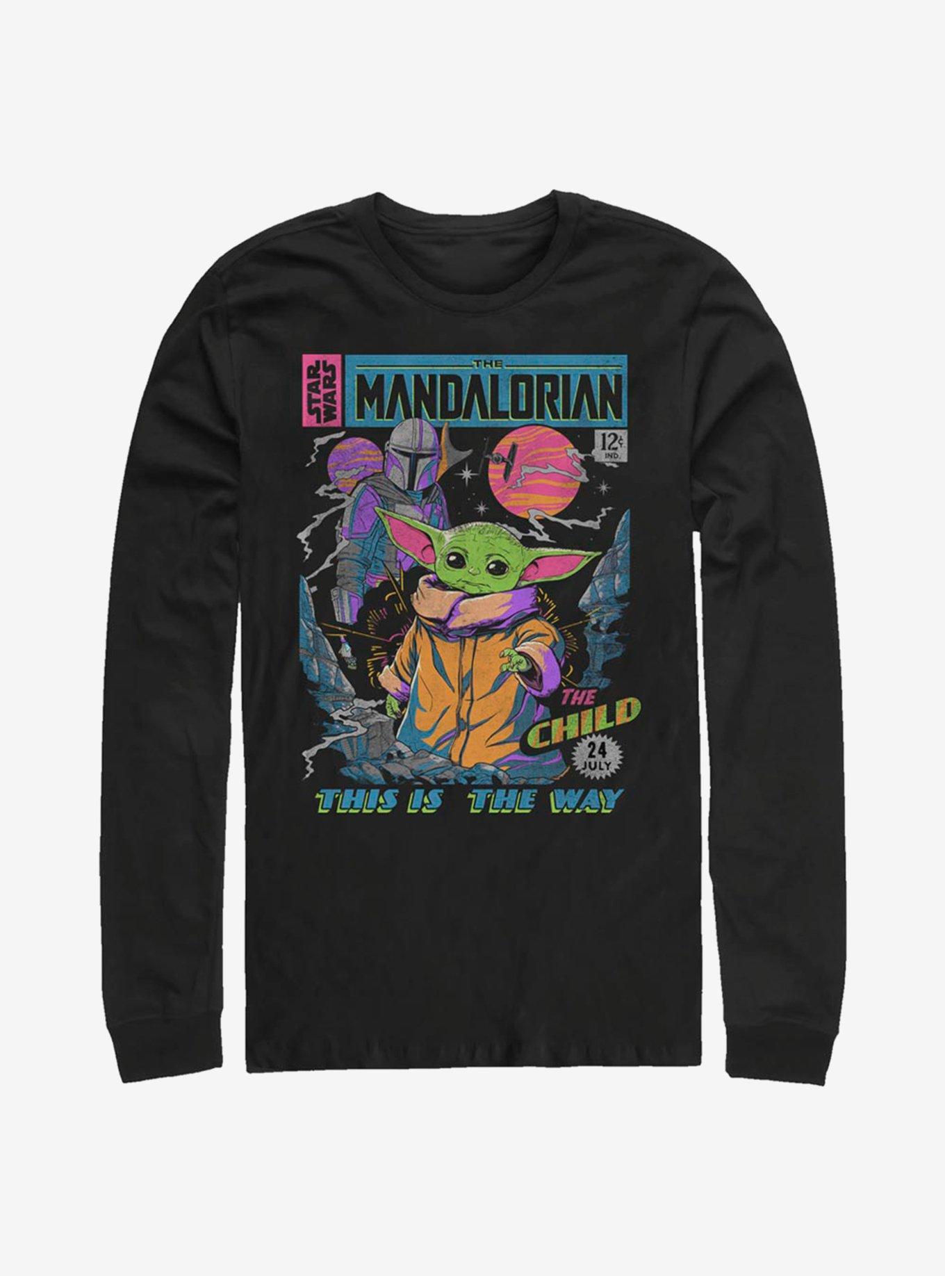 Star Wars The Mandalorian Neon Poster Long-Sleeve T-Shirt, BLACK, hi-res view 1