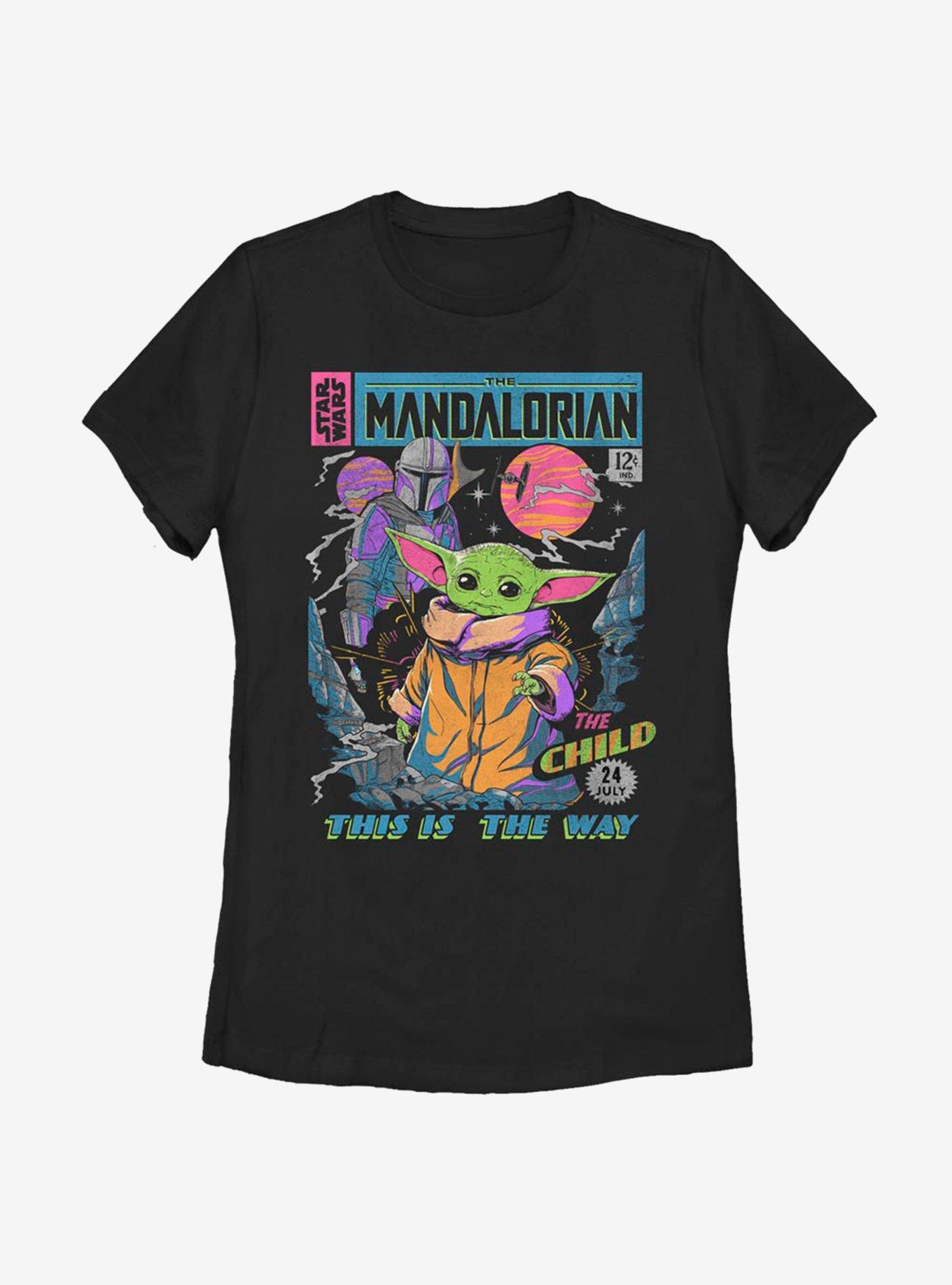 Star Wars The Mandalorian Neon Poster Womens T-Shirt, BLACK, hi-res