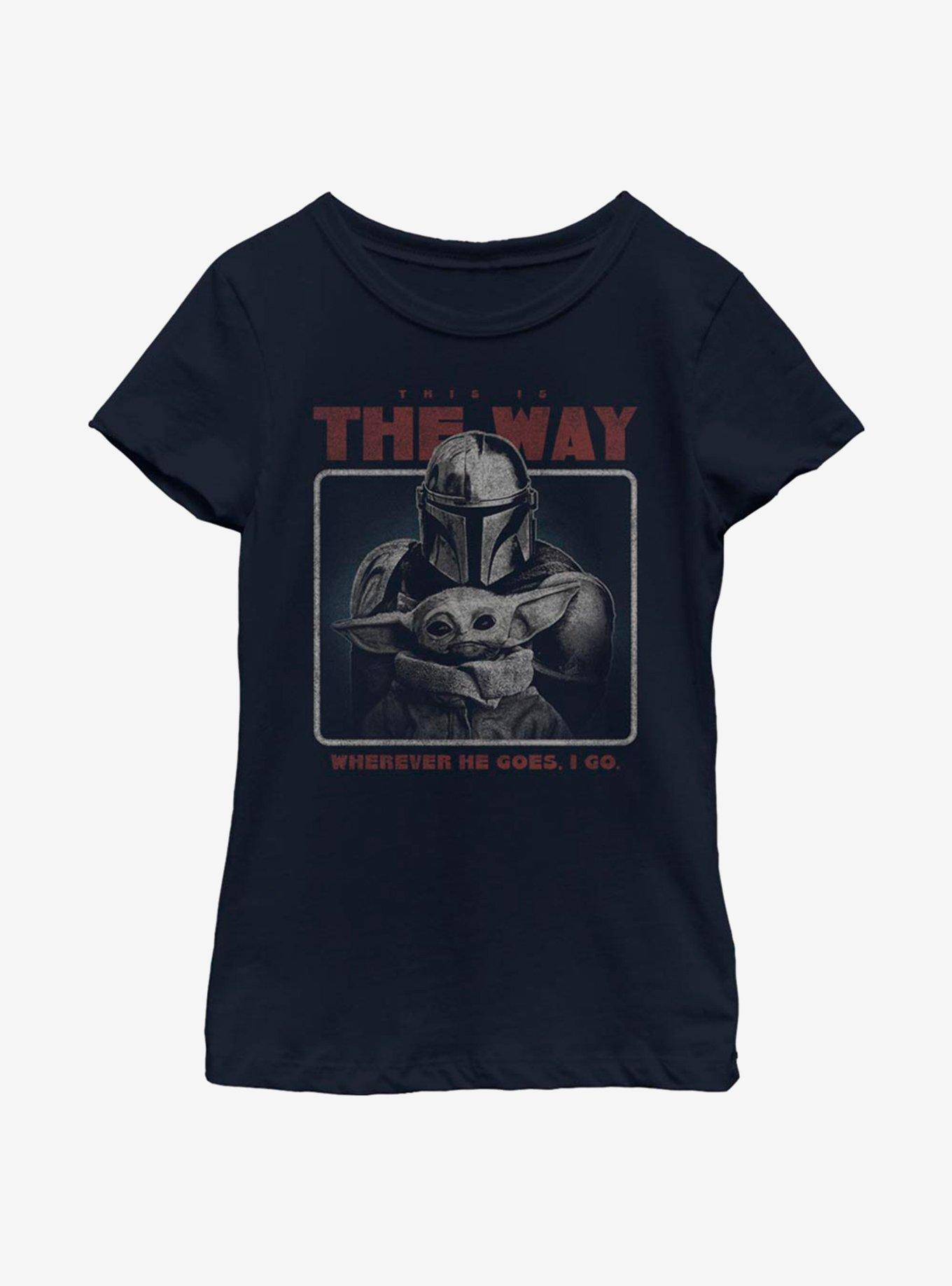 Star Wars The Mandalorian Retro Way Youth Girls T-Shirt, NAVY, hi-res
