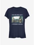 Star Wars The Mandalorian Belongs With A Mandalorian Girls T-Shirt, NAVY, hi-res