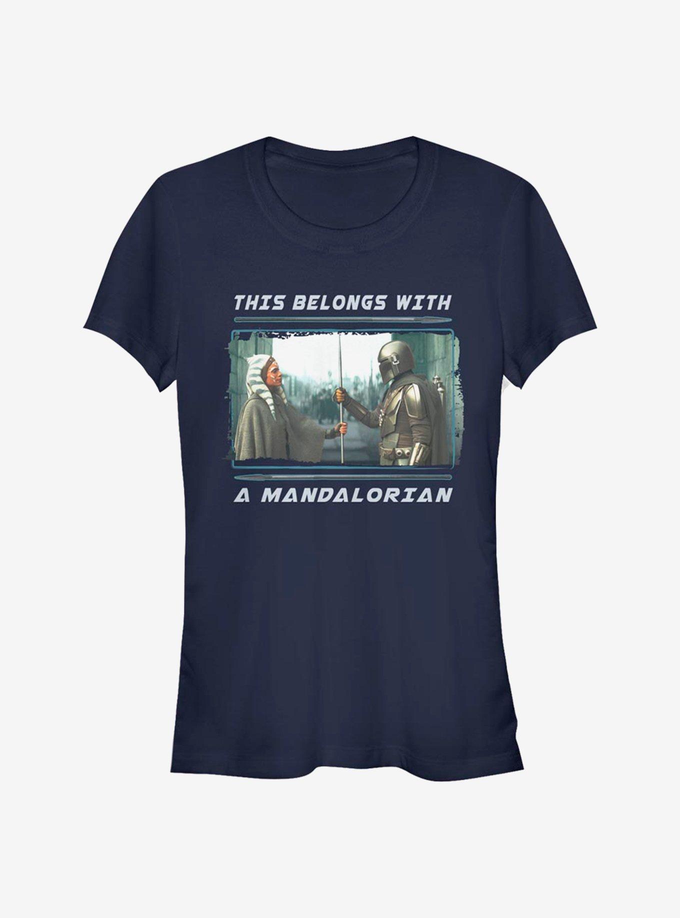 Star Wars The Mandalorian Belongs With A Mandalorian Girls T-Shirt, , hi-res