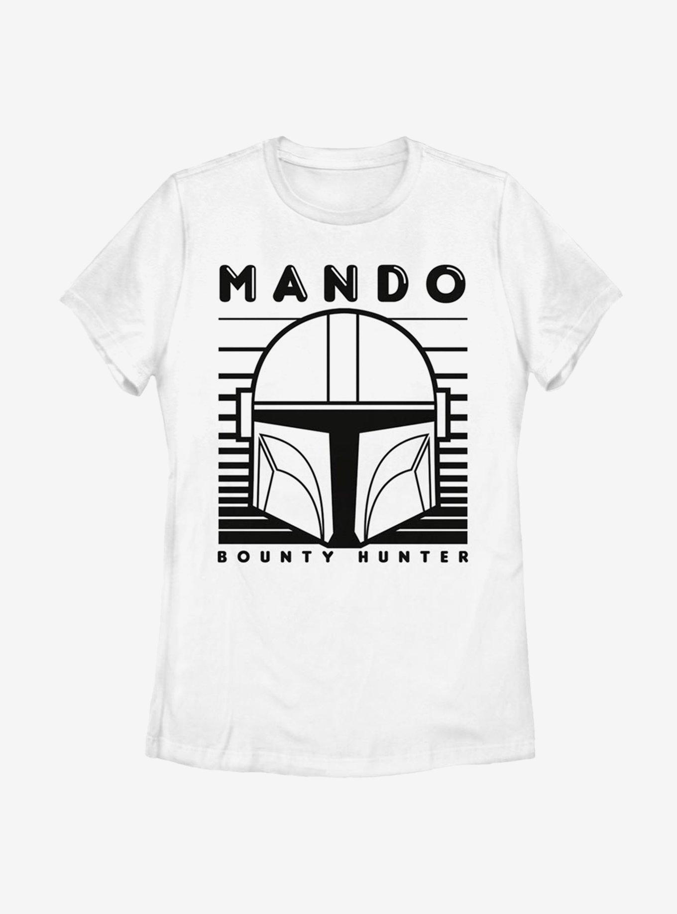 Star Wars The Mandalorian Mando Monotone Womens T-Shirt, WHITE, hi-res