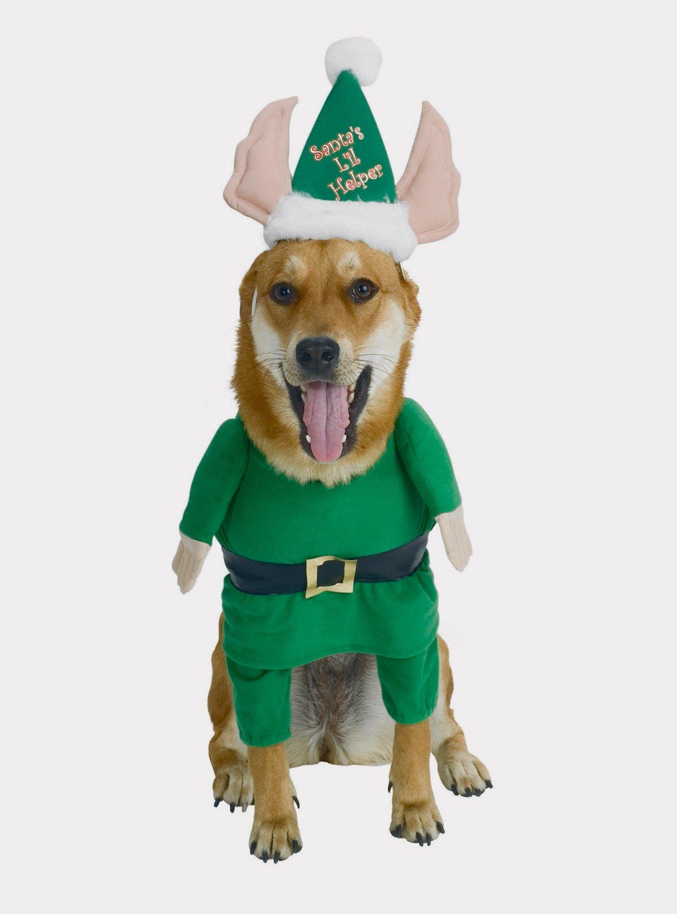 Santa's Helper Pet Costume, GREEN, hi-res