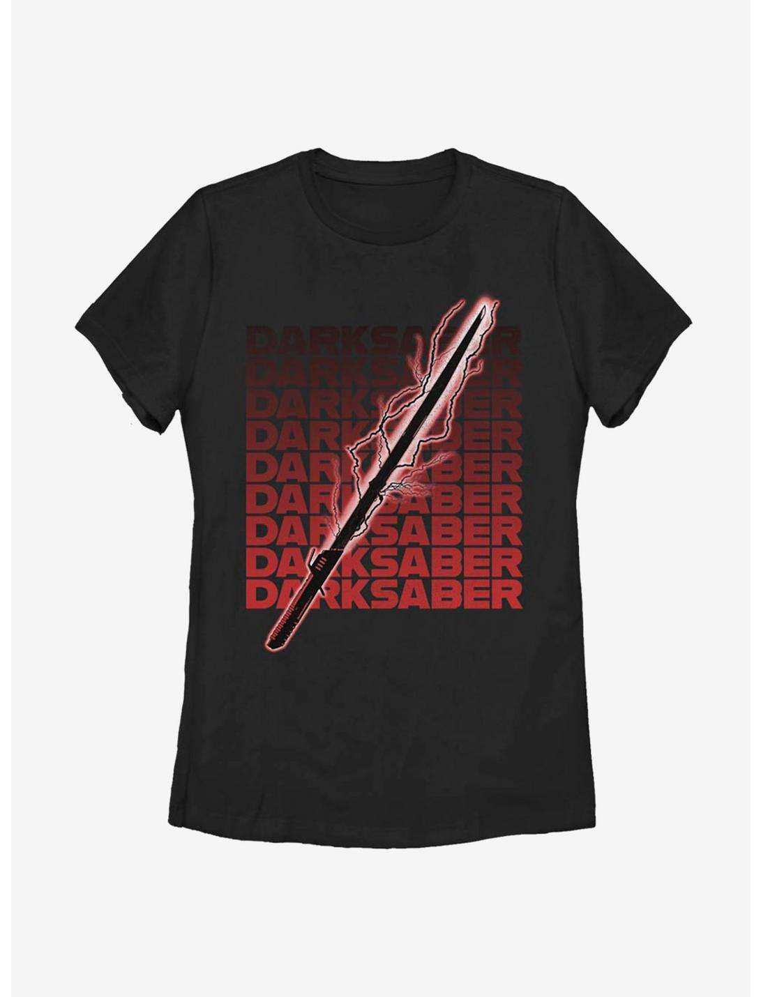 Star Wars The Mandalorian Darksaber Text Womens T-Shirt, BLACK, hi-res