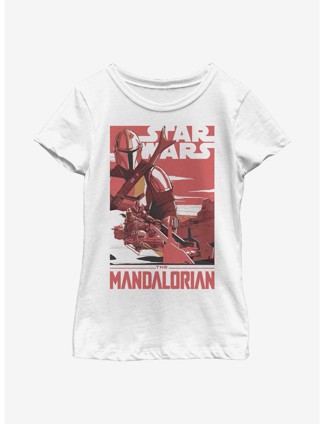 Star Wars The Mandalorian Mad Mando Poster Youth Girls T-Shirt, WHITE, hi-res