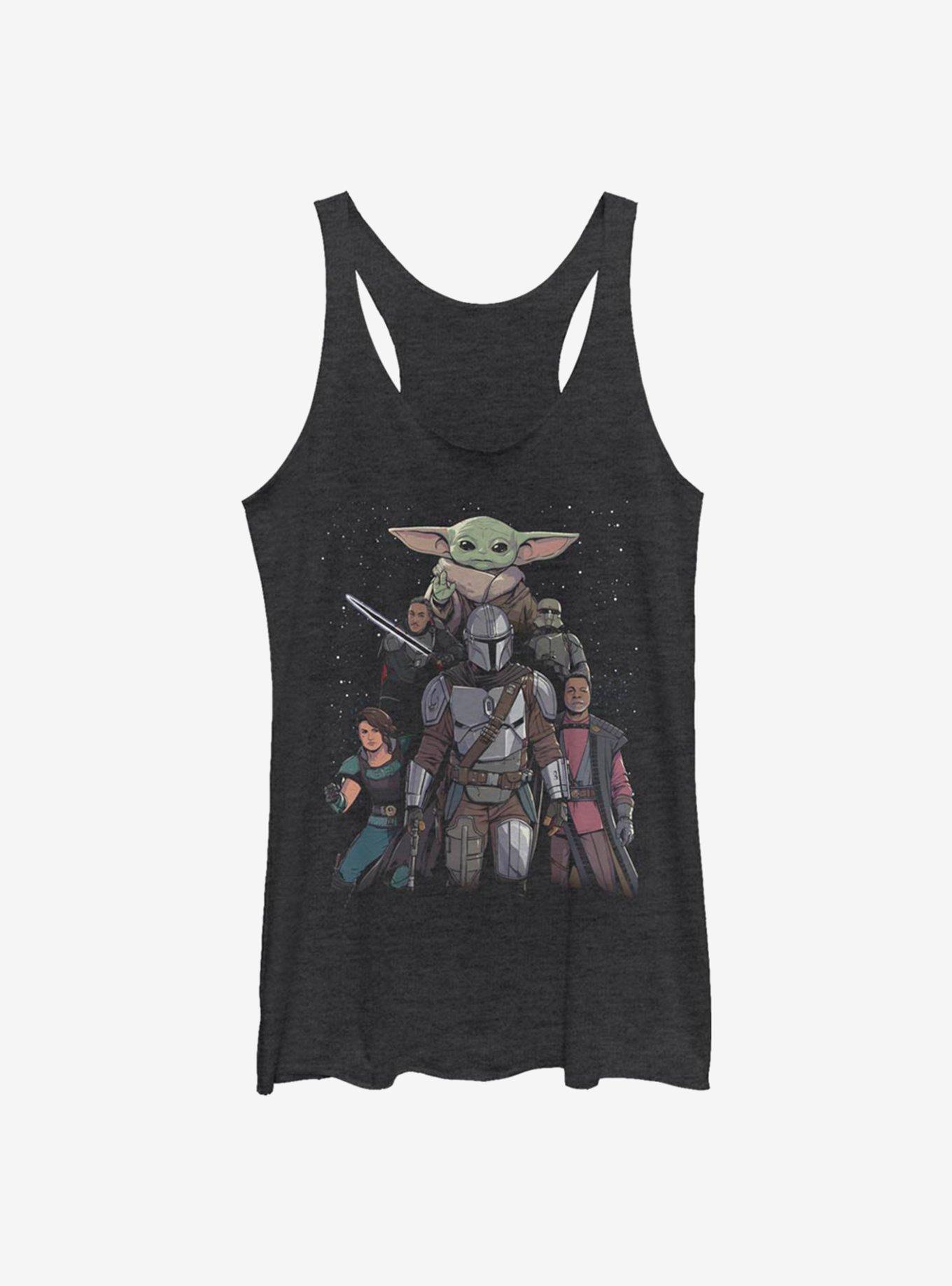 Star Wars The Mandalorian Mandalorian Movie Poster Womens Tank Top, BLK HTR, hi-res