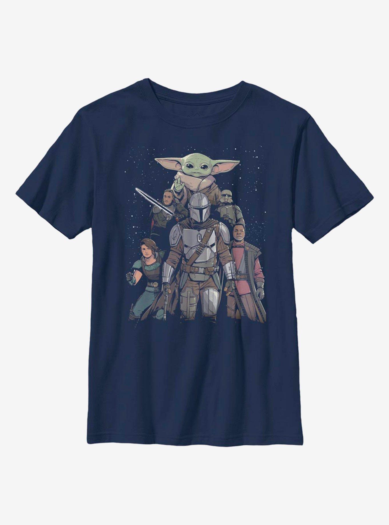 Star Wars The Mandalorian Mandalorian Movie Poster Youth T-Shirt, NAVY, hi-res