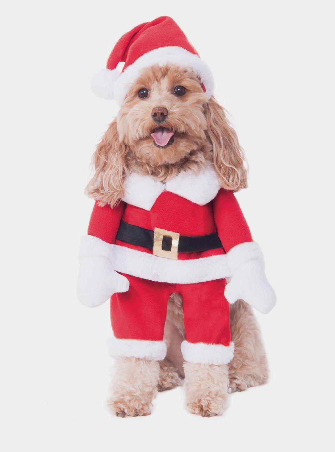 Walking Santa Pet Costume, RED, hi-res