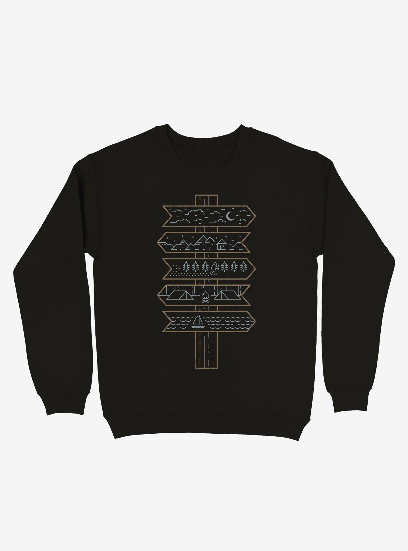 Choose Your Adventure Crew Sweatshirt, BLACK, hi-res