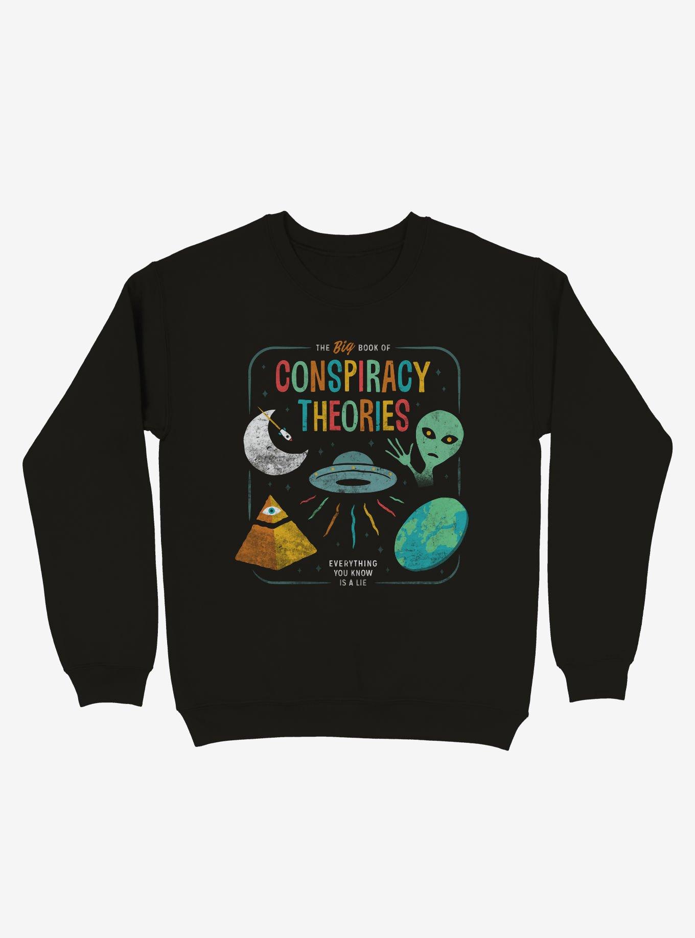 Conspiracy Theories Crew Sweatshirt, BLACK, hi-res
