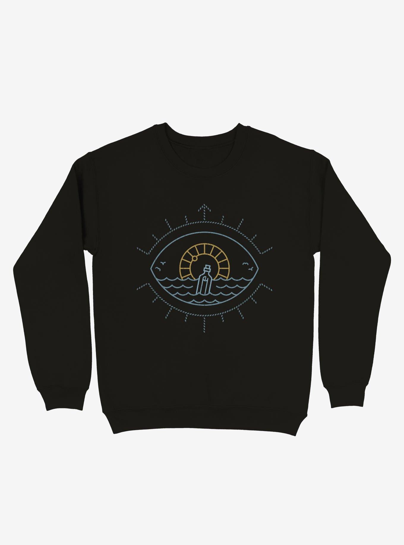 Eye Sea Note In The Bottle Crew Sweatshirt, , hi-res