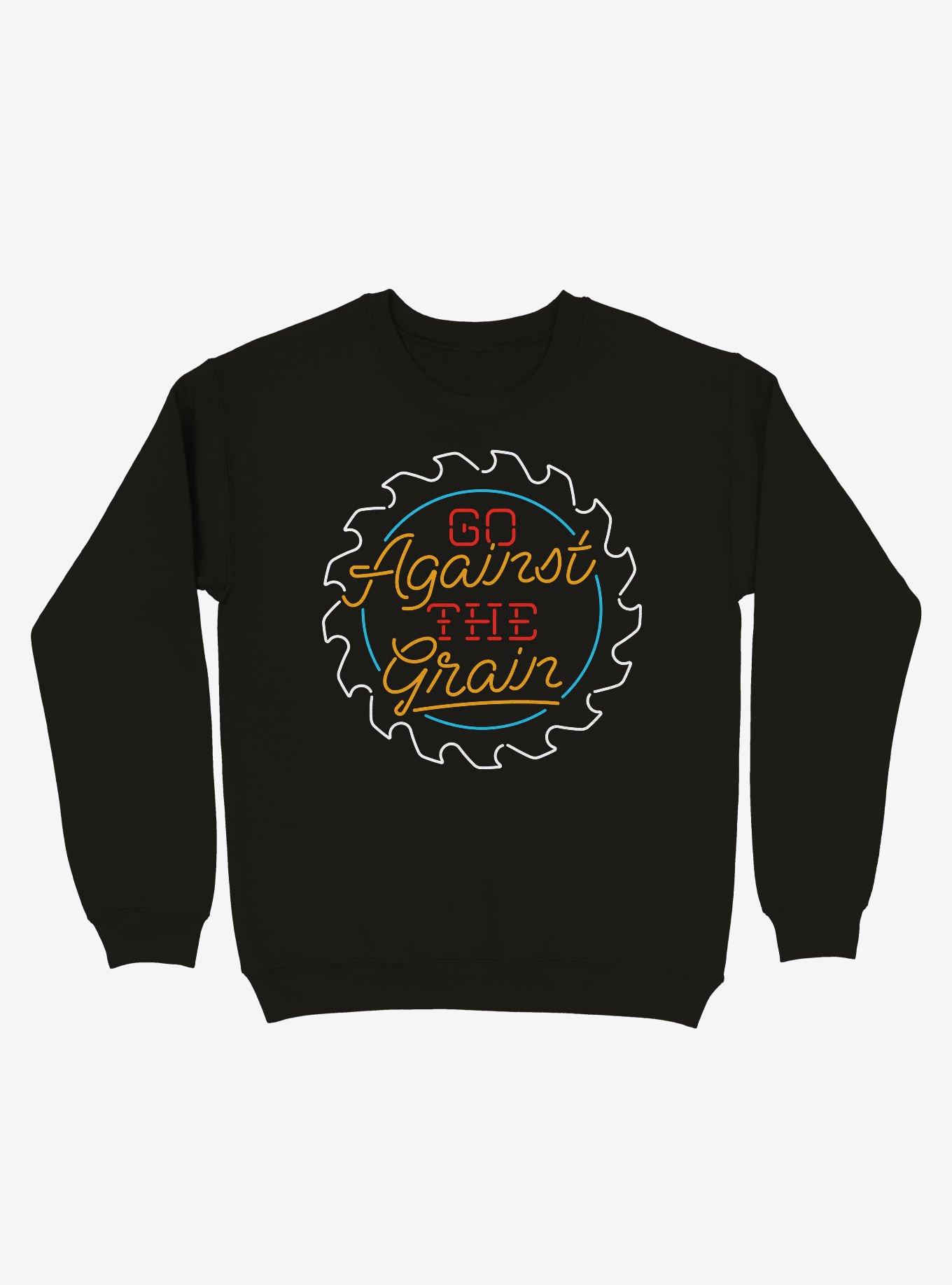 Go Against The Grain Crew Sweatshirt, BLACK, hi-res