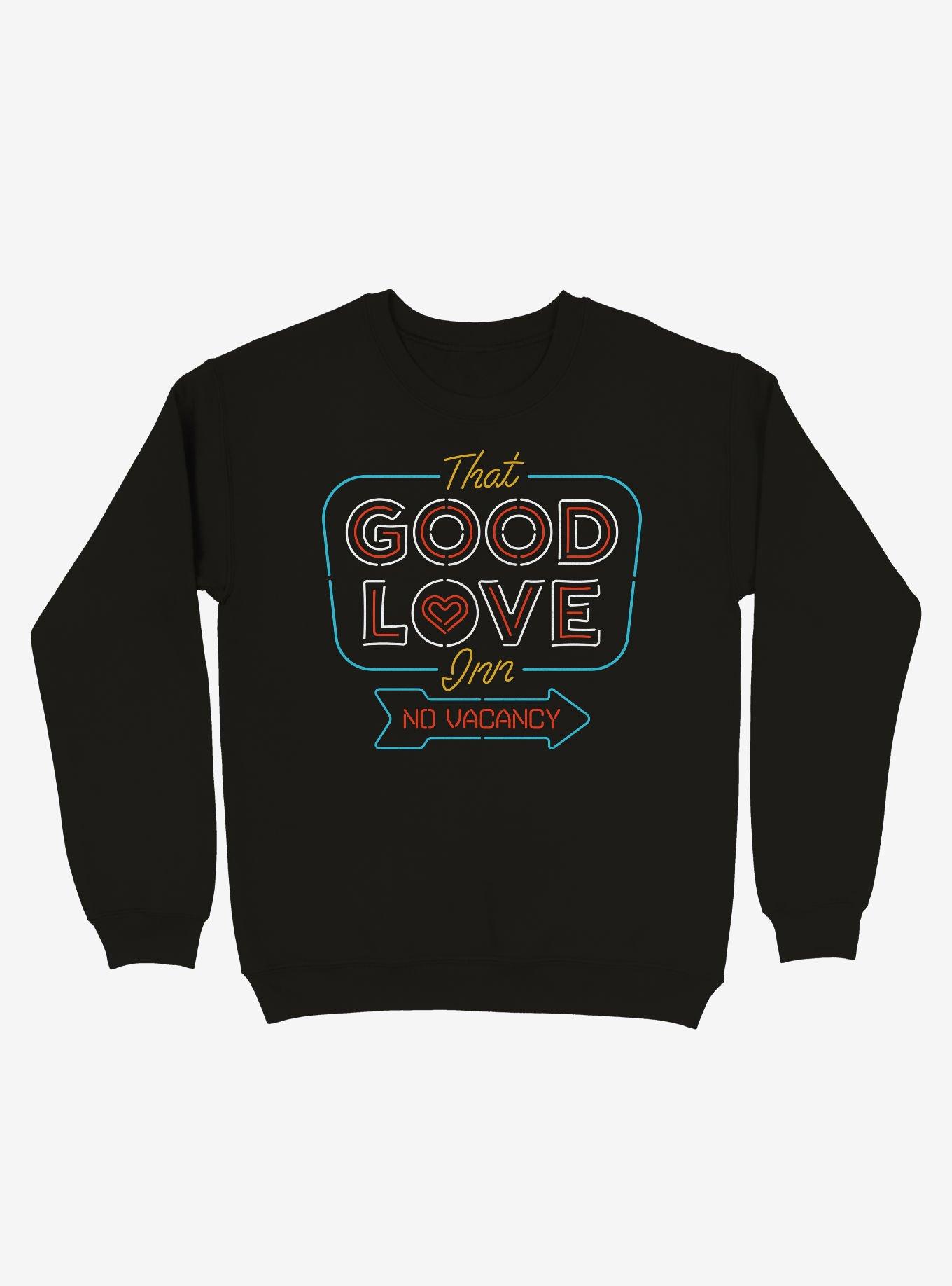 Good Love Inn No Vacancy Crew Sweatshirt, BLACK, hi-res