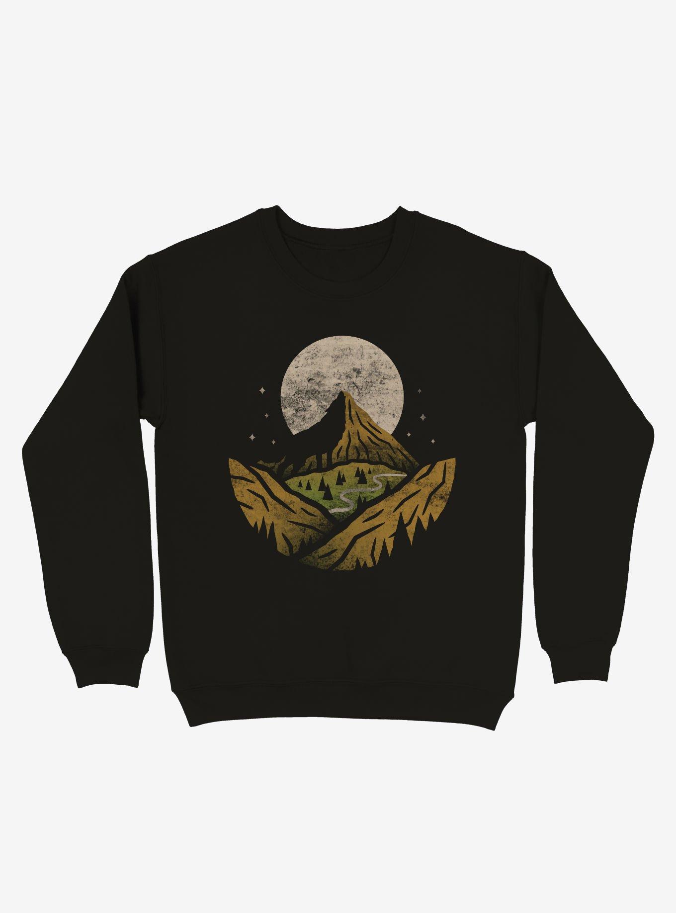Loner Mountains Moonlight Crew Sweatshirt, , hi-res
