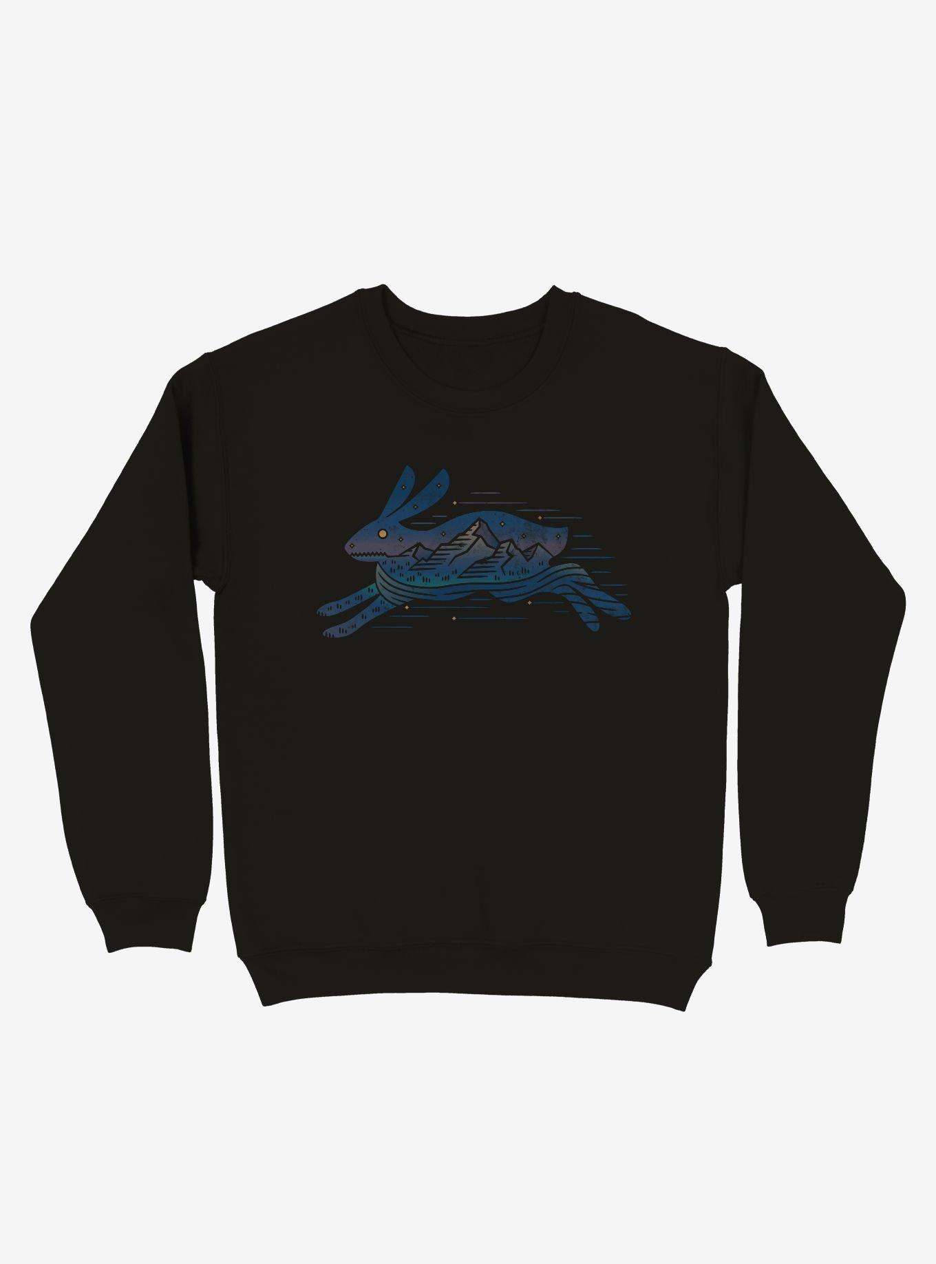 Running Wild Rabbit Outline Crew Sweatshirt, , hi-res