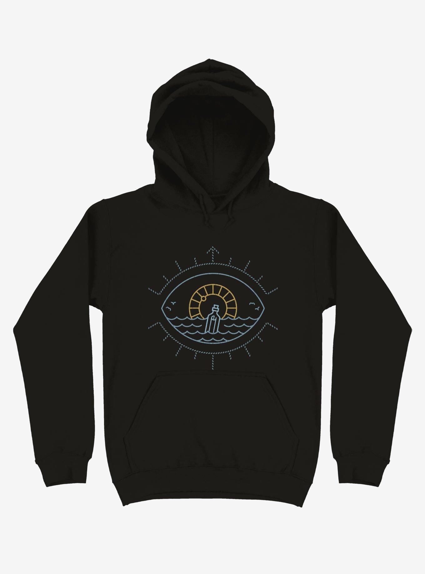 Eye Sea Note In The Bottle Hoodie, BLACK, hi-res