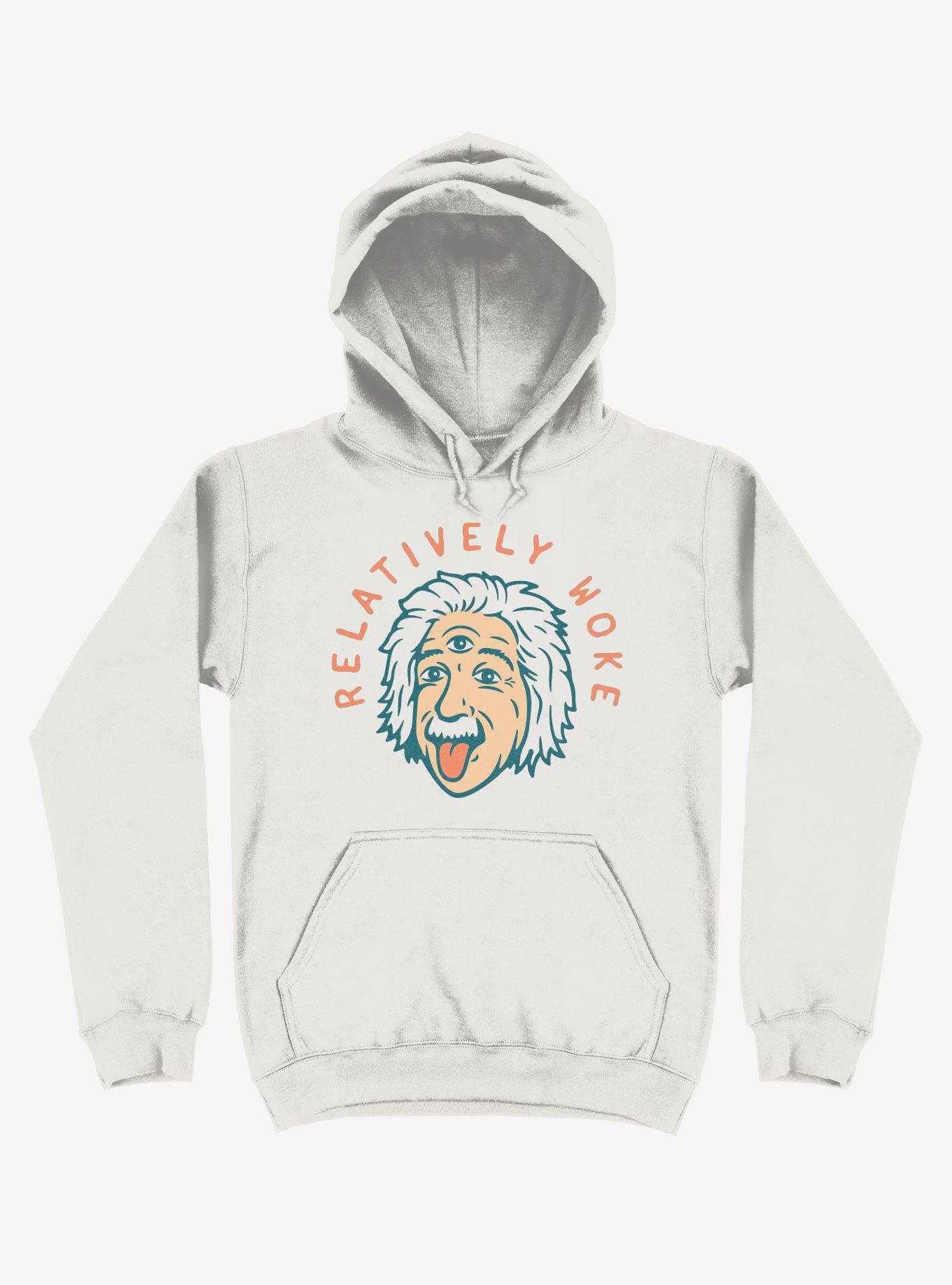Relatively Woke Albert Einstein Hoodie, WHITE, hi-res