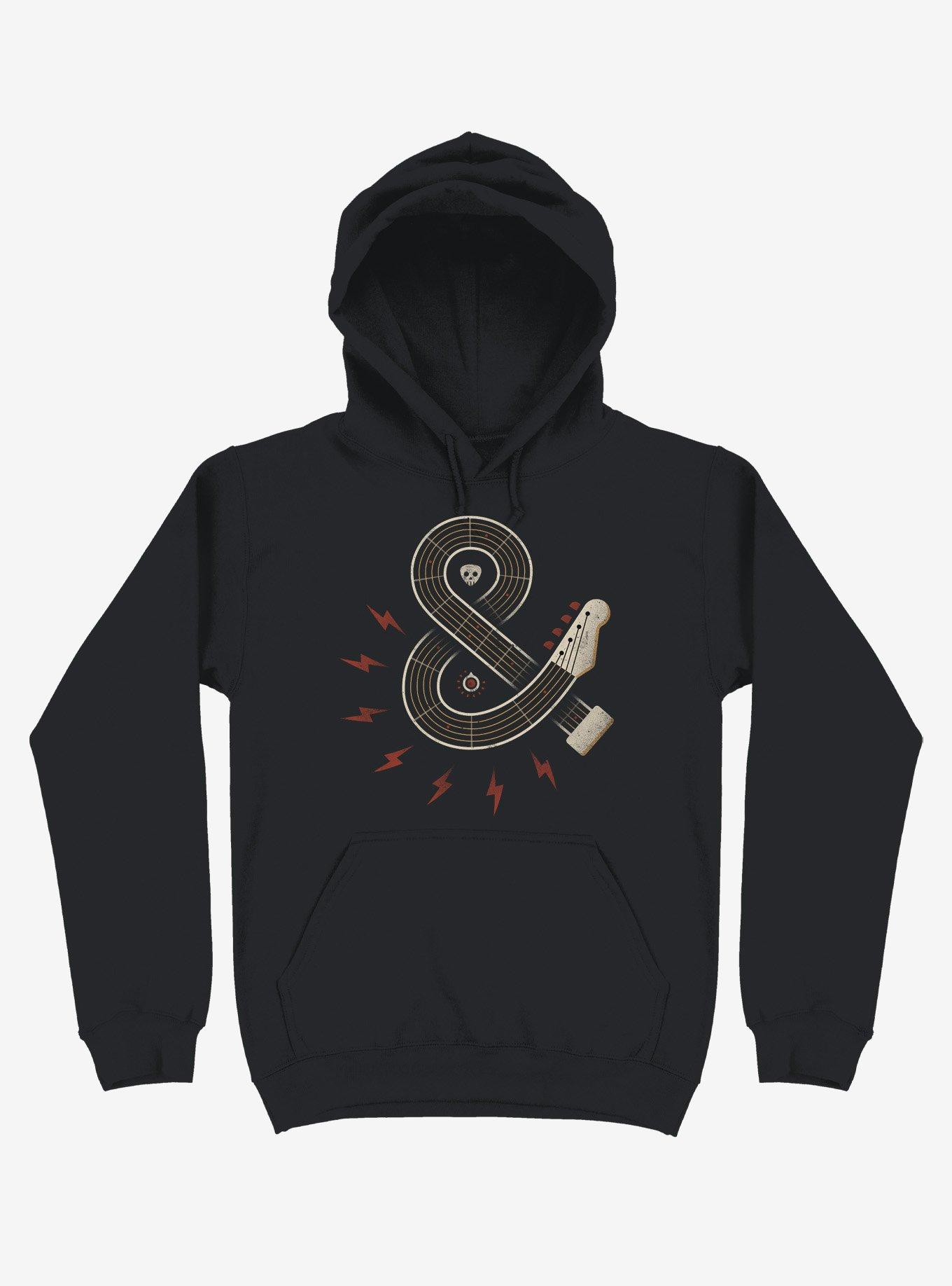 Rock & Roll Guitar Hoodie, BLACK, hi-res
