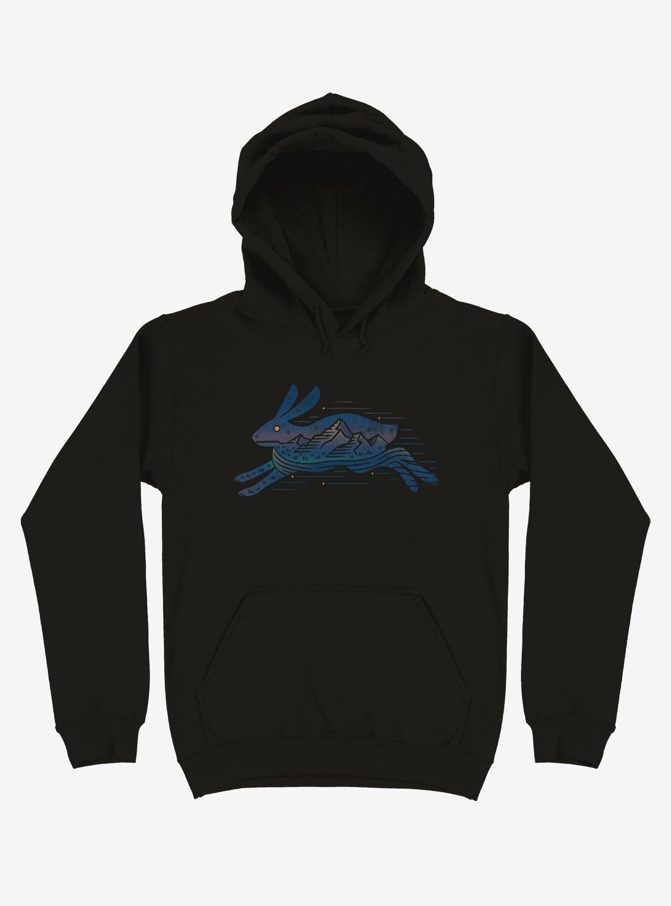 Running Wild Rabbit Outline Hoodie