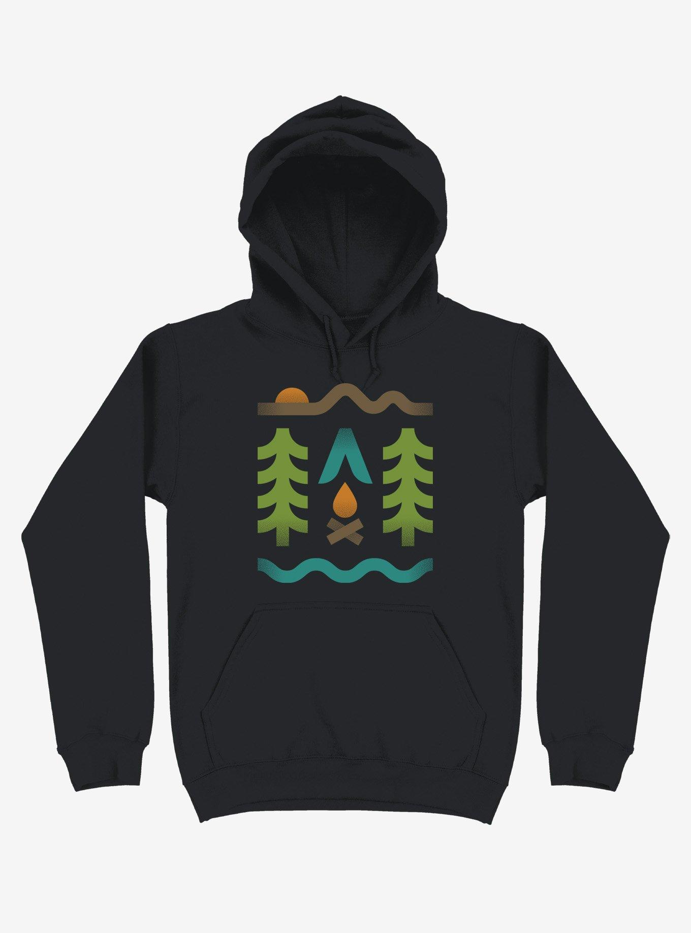Simple Pleasures Forest Symbols Hoodie, BLACK, hi-res