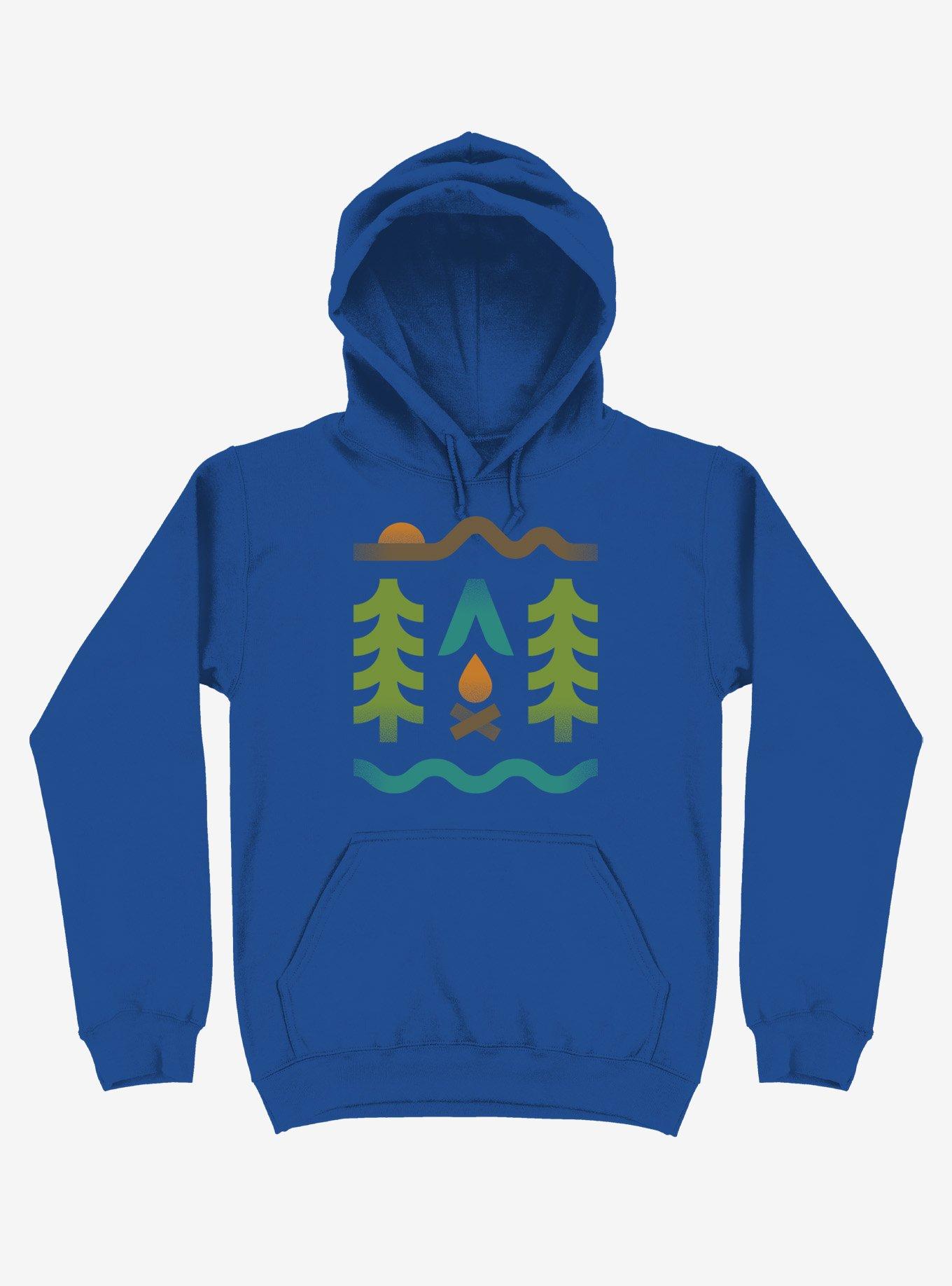 Simple Pleasures Forest Symbols Hoodie, ROYAL, hi-res