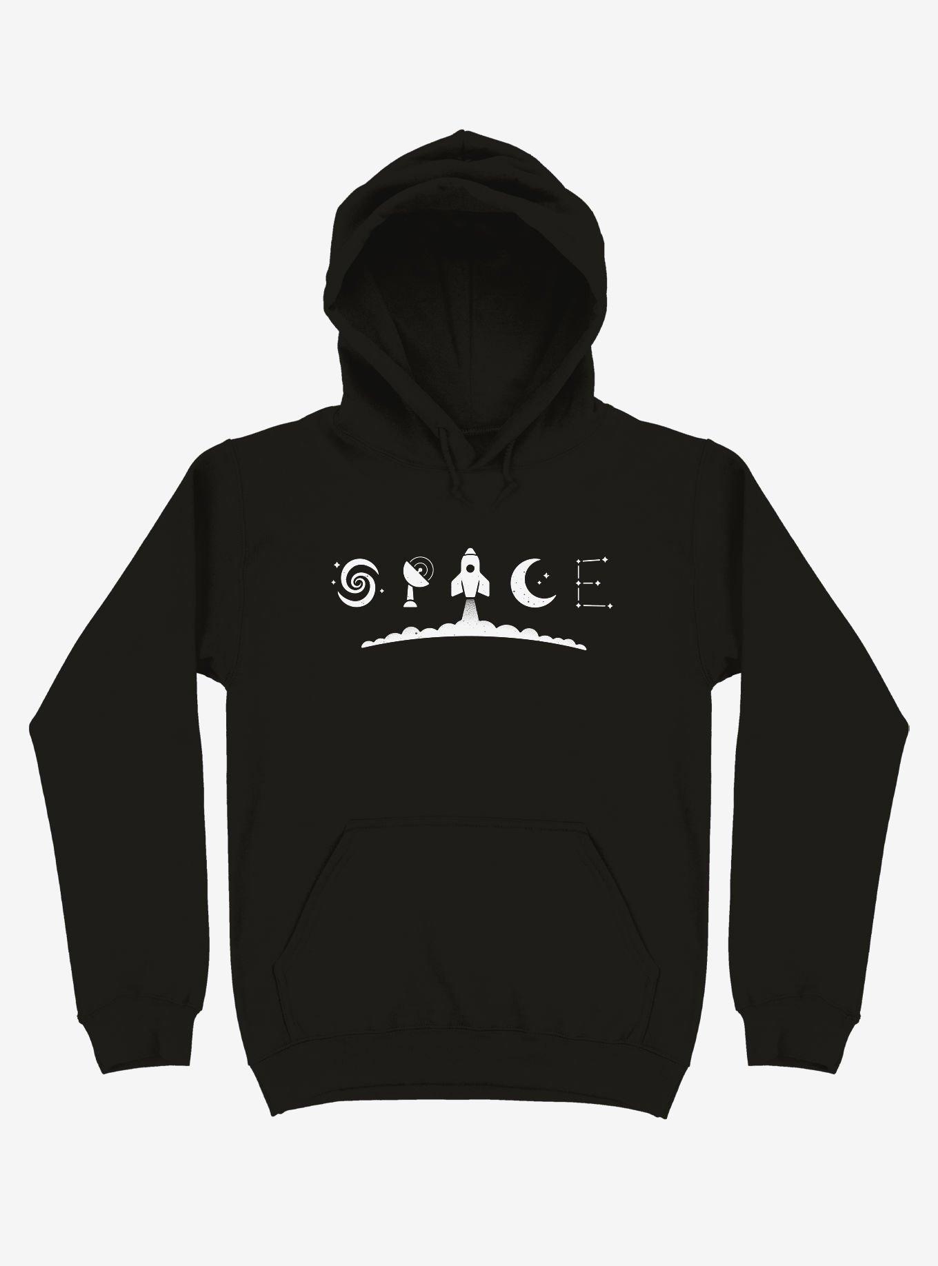 Space Symbols Hoodie, BLACK, hi-res