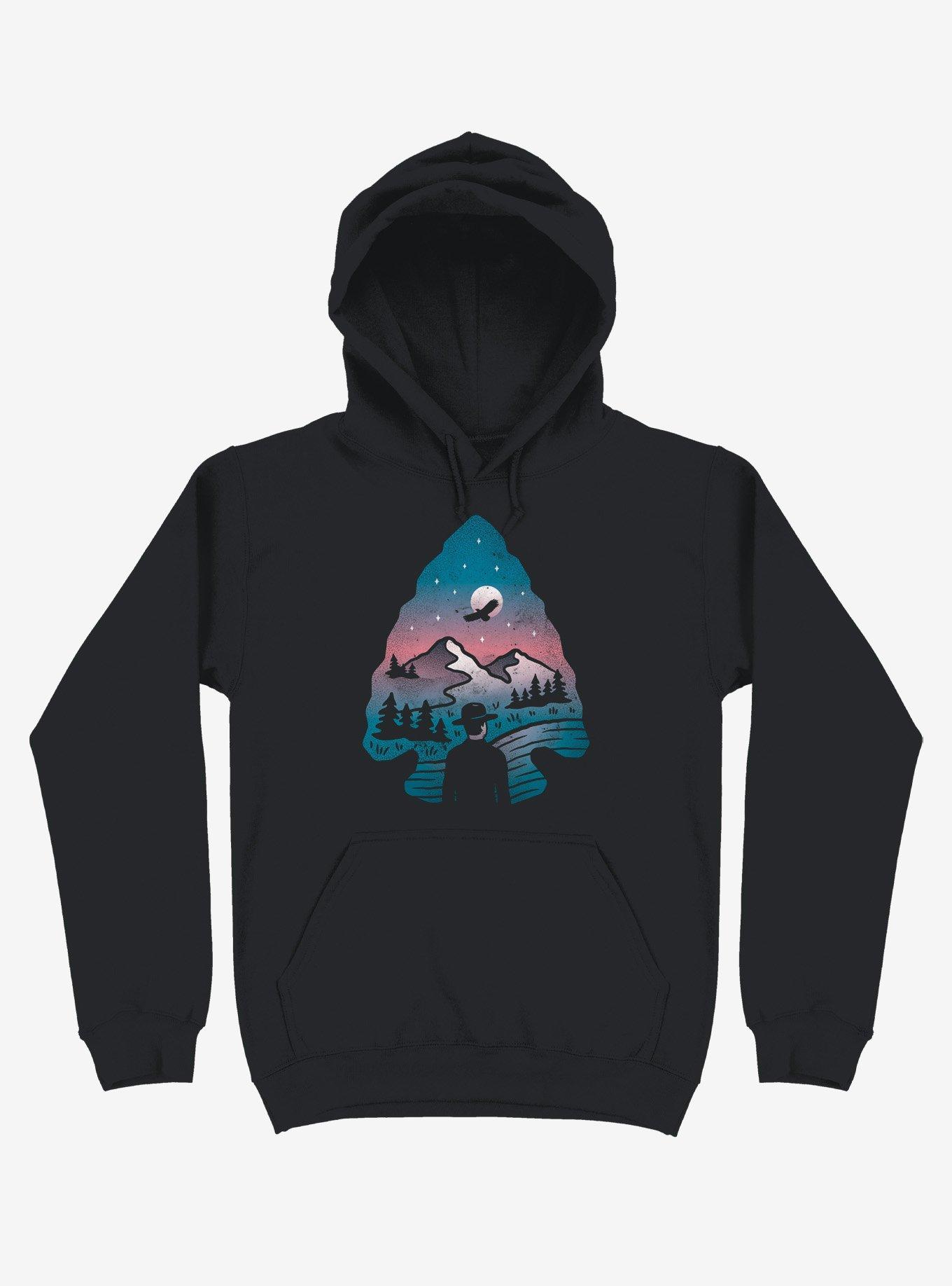 Take Aim Forest Landscape Hoodie, BLACK, hi-res