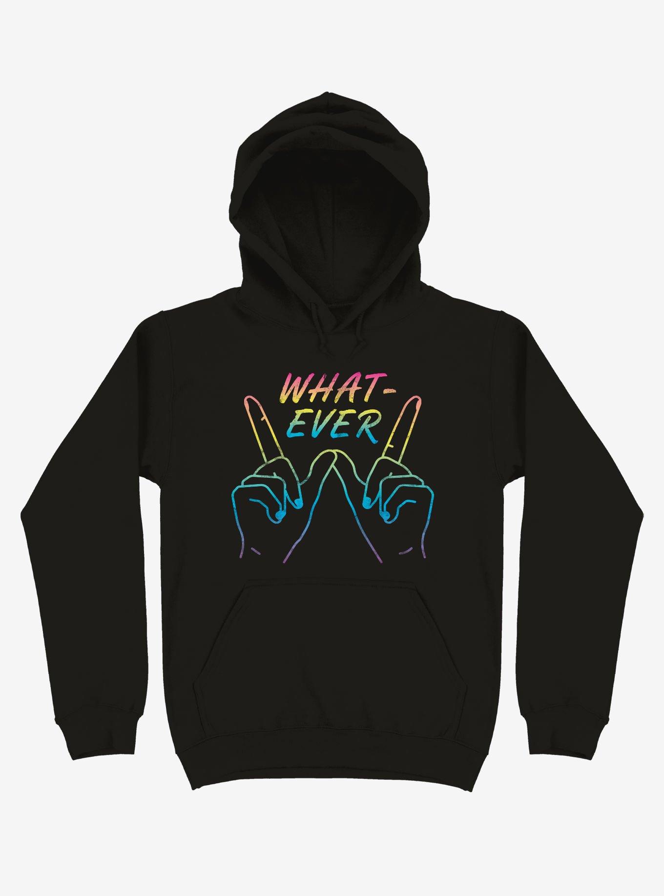 Whatever Neon Hands Hoodie, BLACK, hi-res