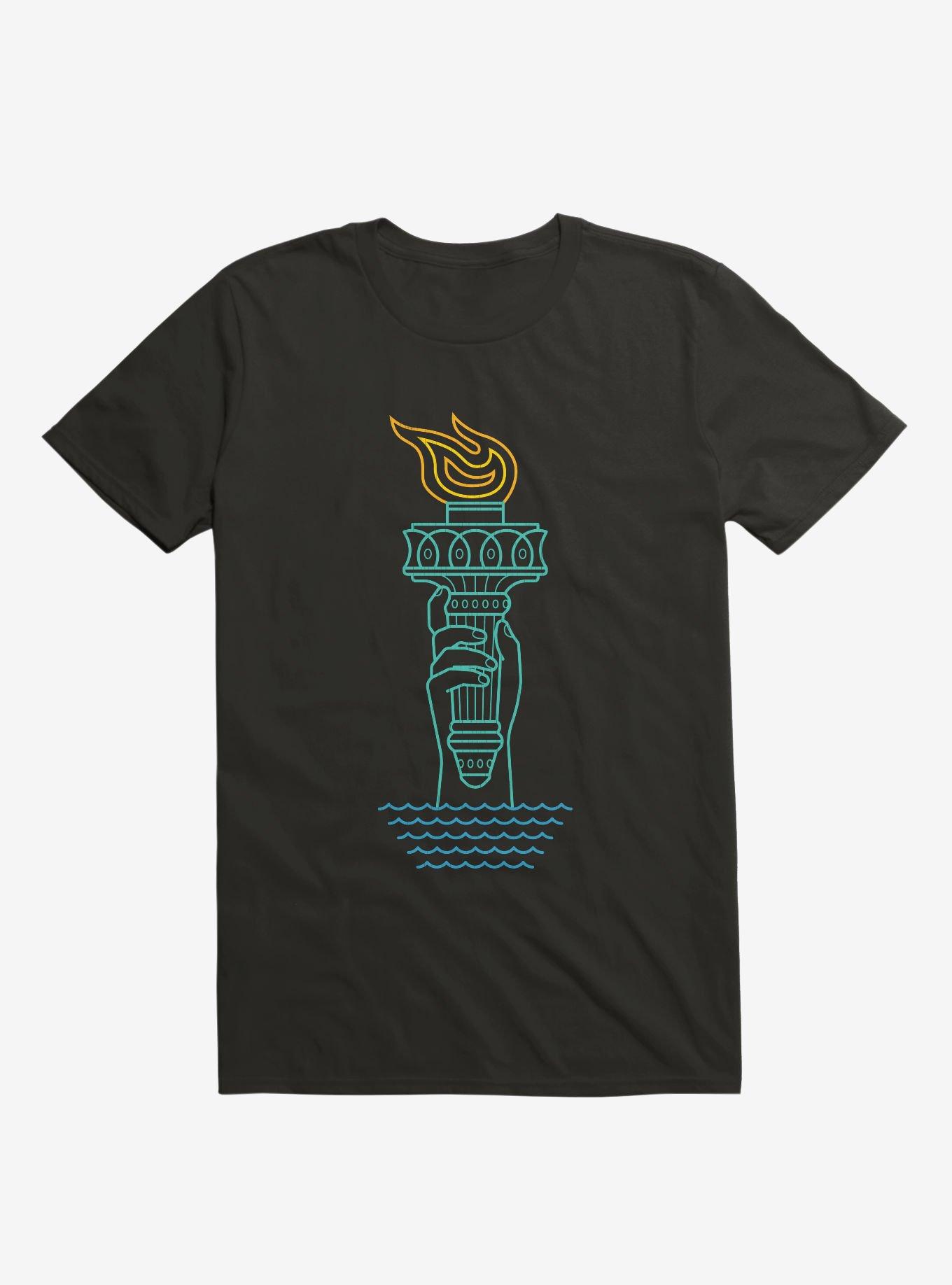 Rising Tide Statue Of Liberty T-Shirt, BLACK, hi-res
