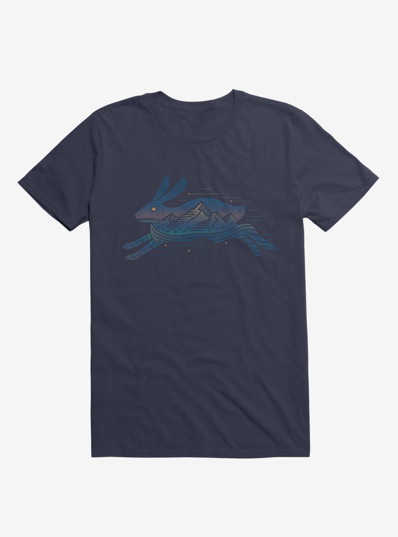 THRDLESS Running Wild Rabbit Outline T-Shirt