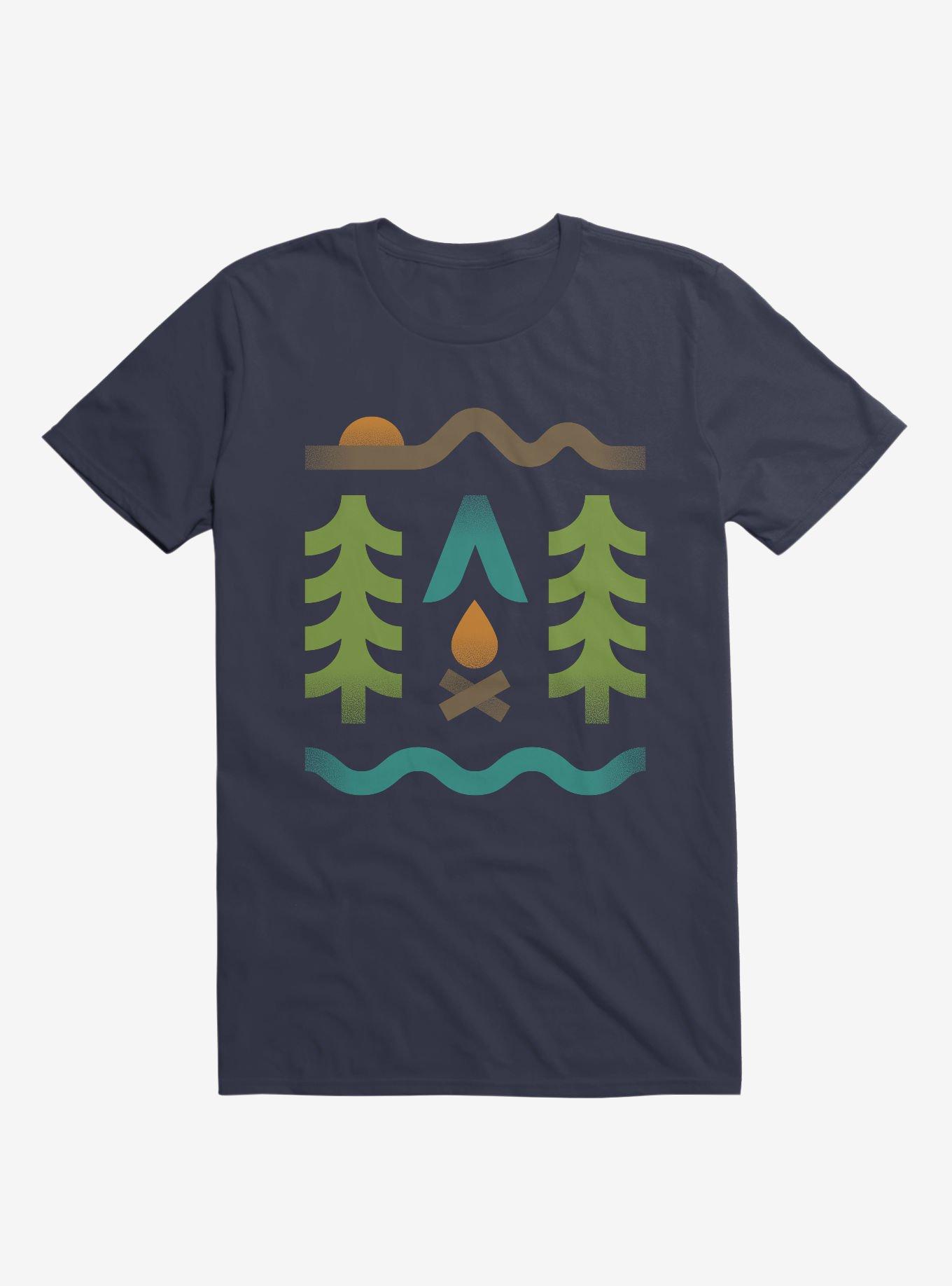 Simple Pleasures Forest Symbols T-Shirt, NAVY, hi-res