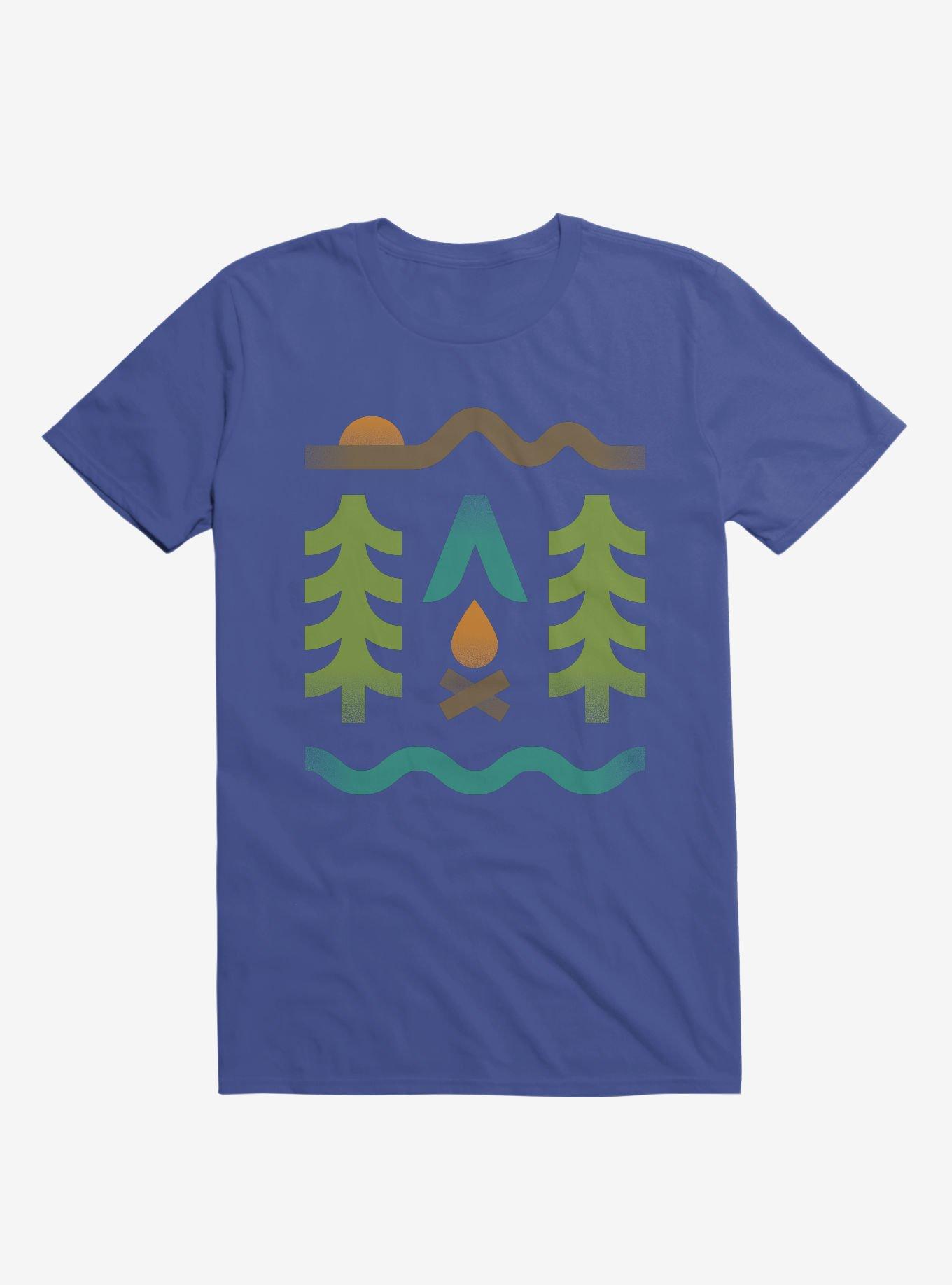 Simple Pleasures Forest Symbols T-Shirt, ROYAL, hi-res