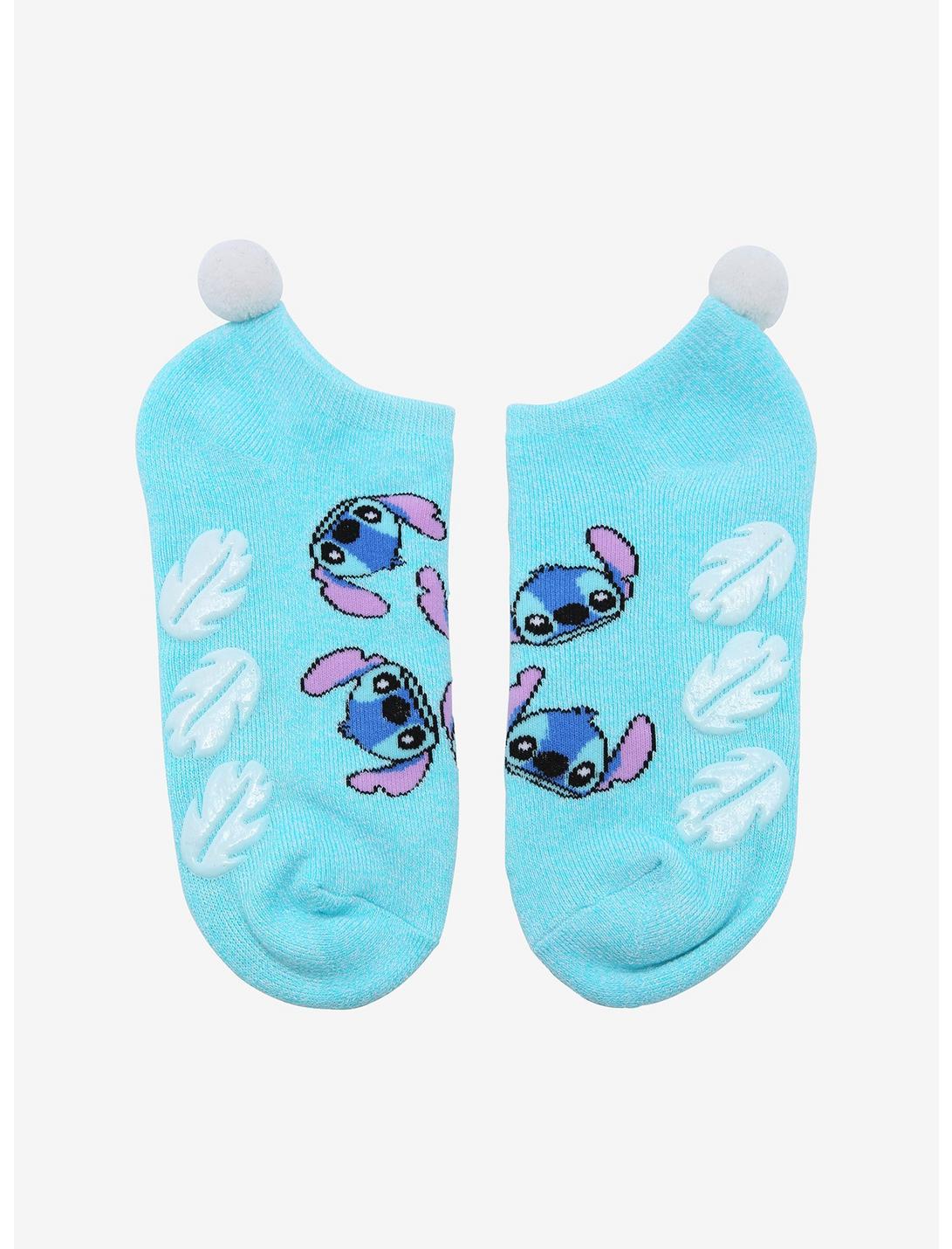 Disney Lilo & Stitch Pom No-Show Grip Socks, , hi-res