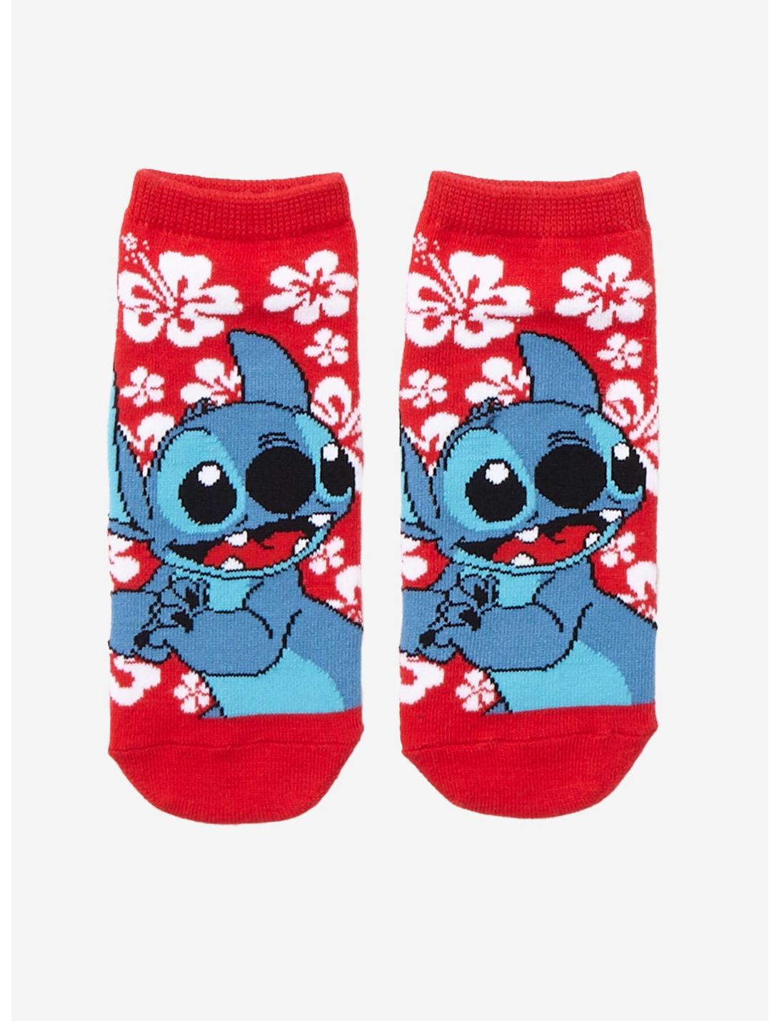 Disney Lilo & Stitch Red Floral No-Show Socks, , hi-res