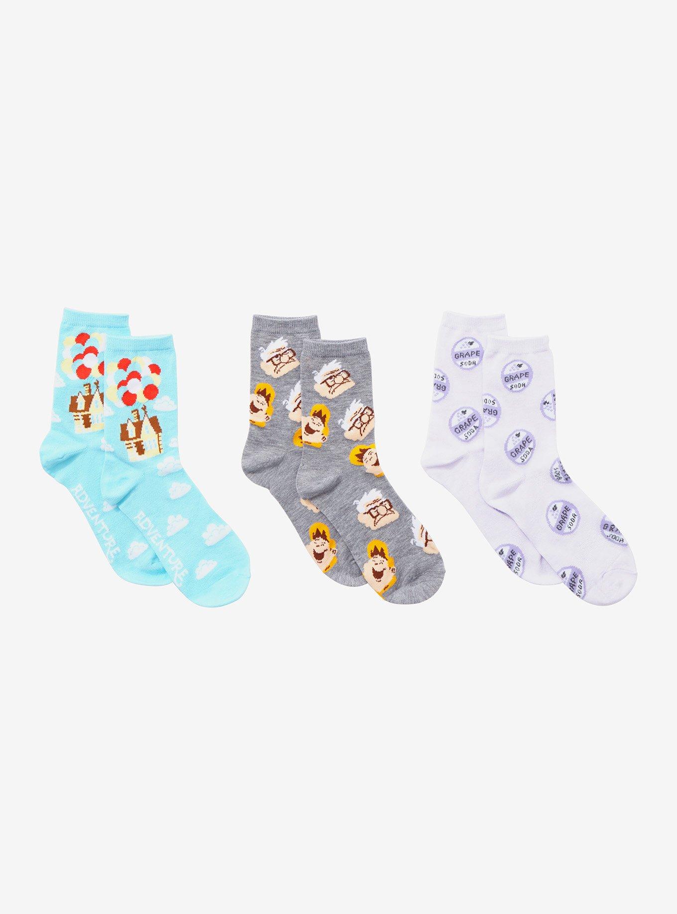 Disney Pixar Up Adventure Book Crew Socks 3 Pair, , hi-res