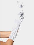 White Satin Elbow-Length Gloves, , hi-res