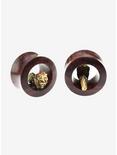 Sono Wood & Natural Brass Eyelet Plugs 2 Pack, BROWN, hi-res