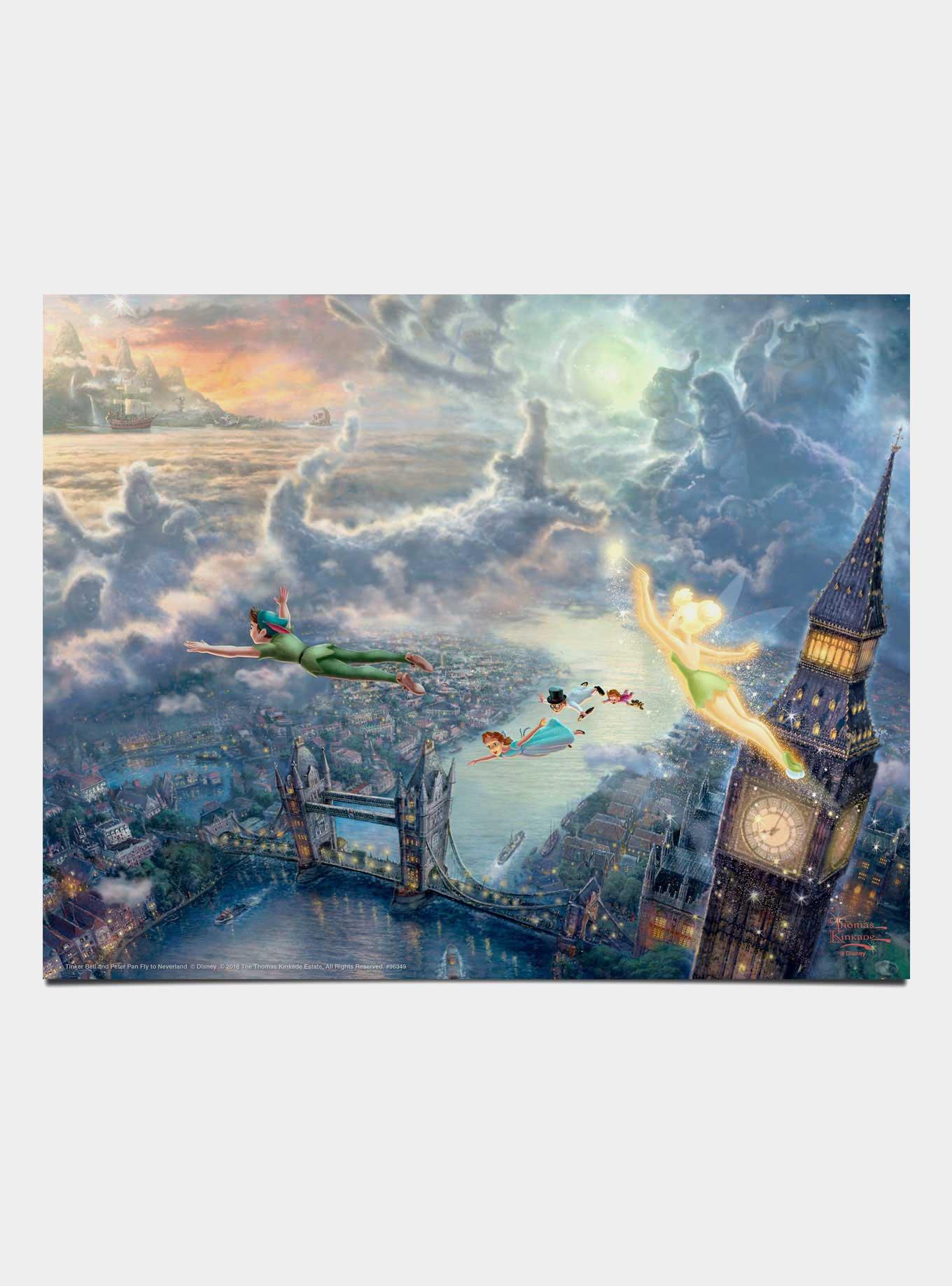 Disney Peter Pan Tinker Bell And Peter Pan Fly To Neverland 11" x 14" Art Print, , hi-res