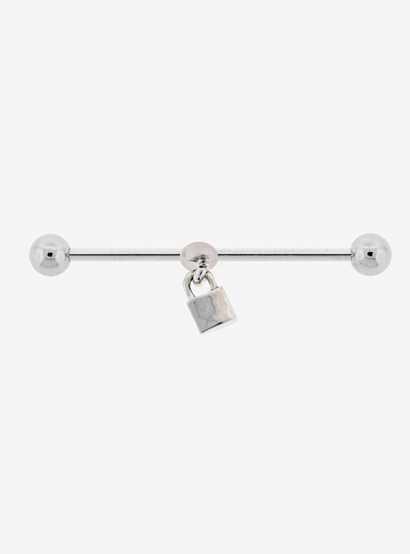 Steel Padlock Industrial Barbell | Hot Topic