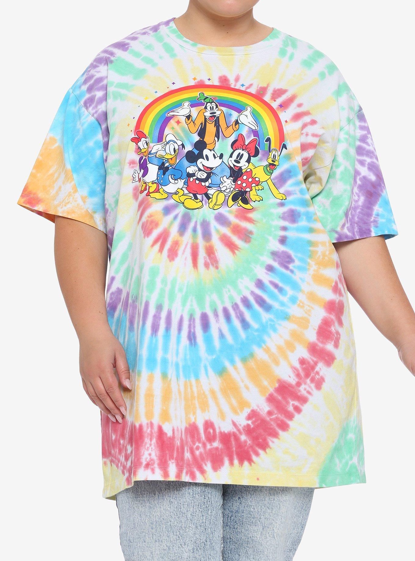Disney The Sensational Six Rainbow Tie-Dye Oversized T-Shirt Plus Size, MULTI, hi-res