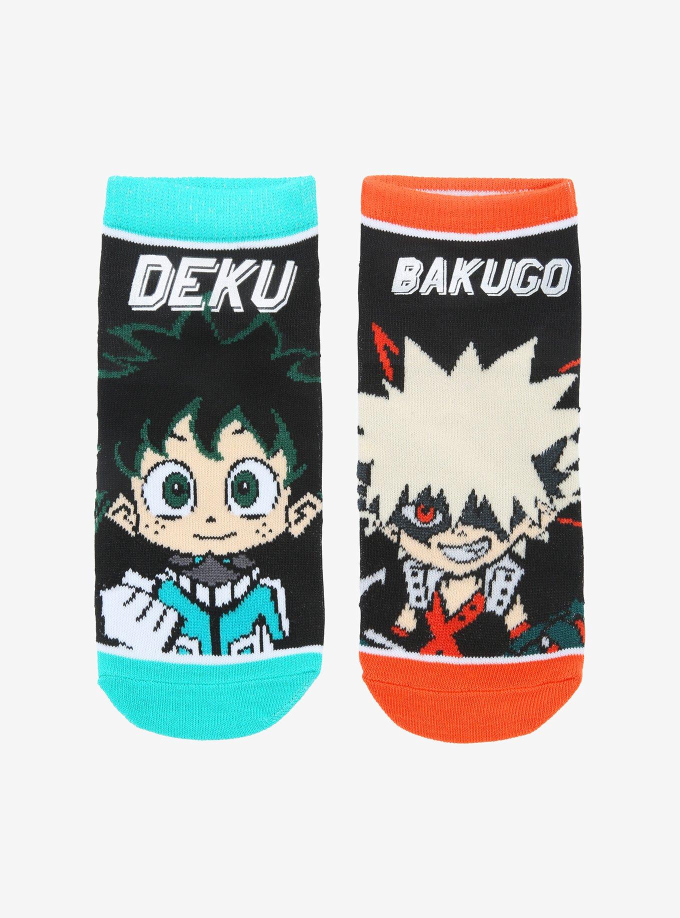 My Hero Academia Chibi Deku & Bakugo Bestie No-Show Socks, , hi-res