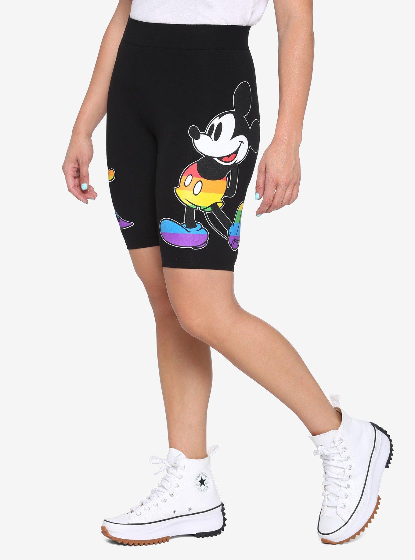 Disney Rainbow Mickey Mouse & Minnie Mouse Biker Shorts, MULTI, hi-res