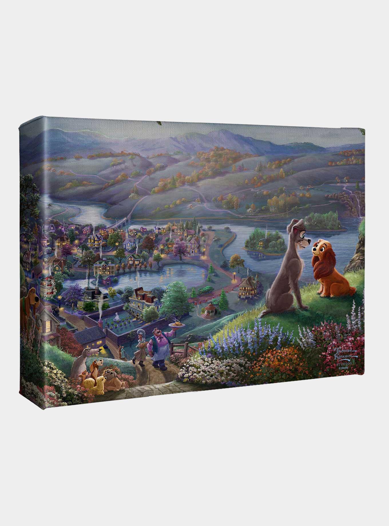 Disney Lady And The Tramp Falling In Love 8" x 10" Gallery Wrapped Canvas, , hi-res