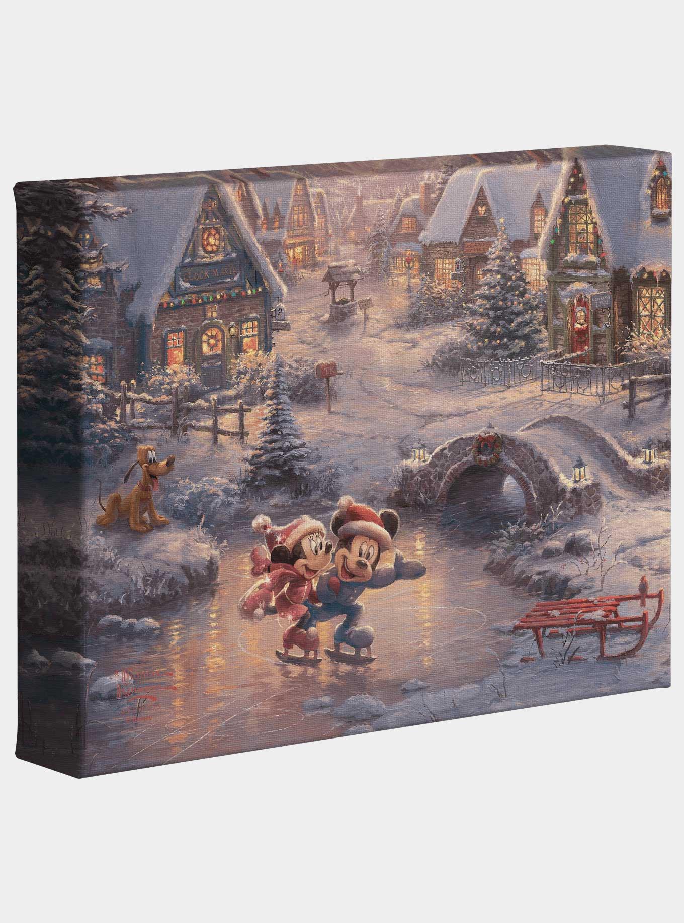 Disney Mickey And Minnie Sweetheart Holiday 8" x 10" Gallery Wrapped Canvas, , hi-res