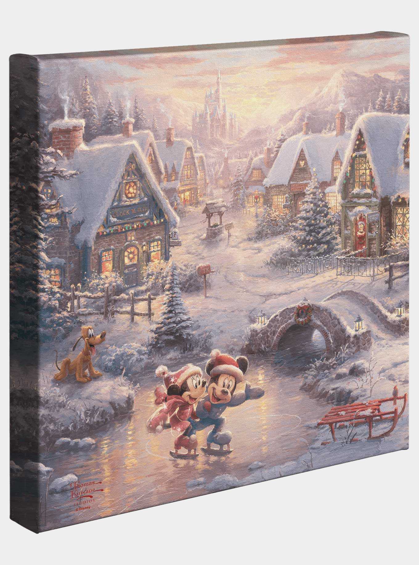 Disney Mickey And Minnie Sweetheart Holiday Gallery Wrapped Canvas, , hi-res