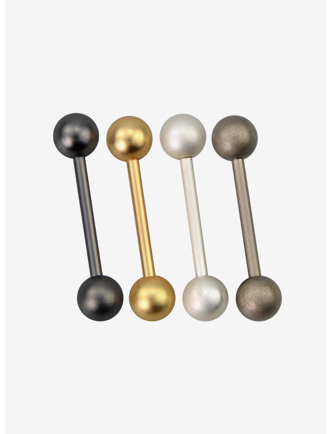 14G Steel Neutral Tongue Barbell 4 Pack, , hi-res