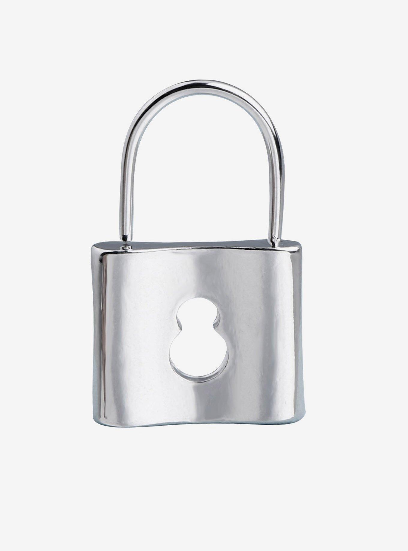 Steel Padlock Hinged Hoop, SILVER, hi-res