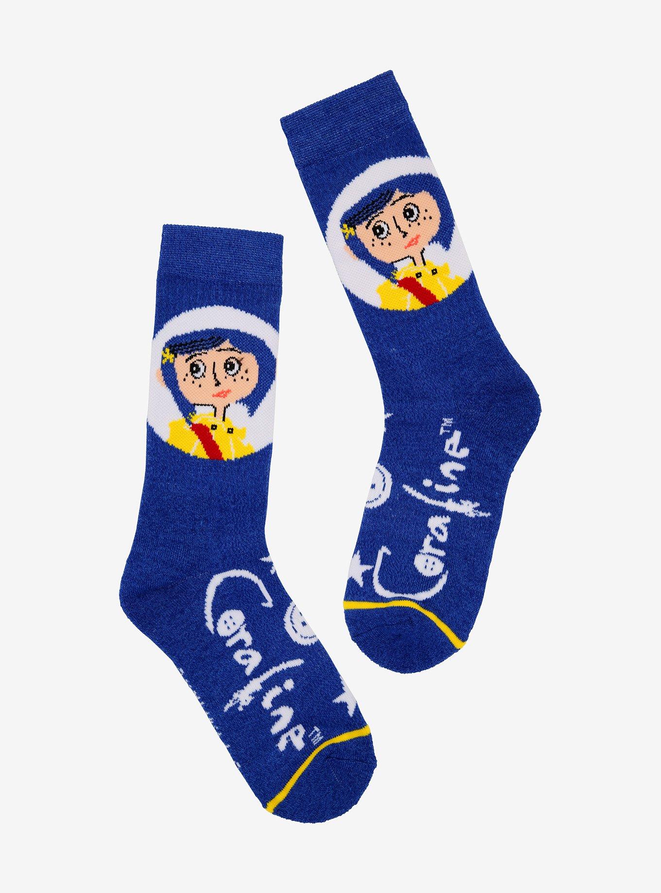 Coraline Face Crew Socks, , hi-res