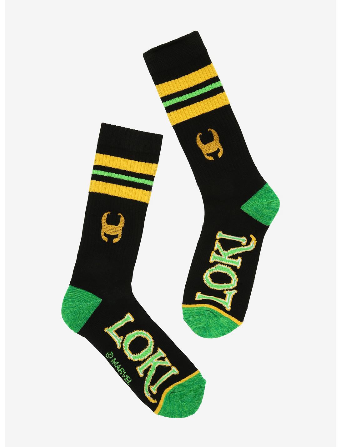 Marvel Loki Logo Crew Socks, , hi-res